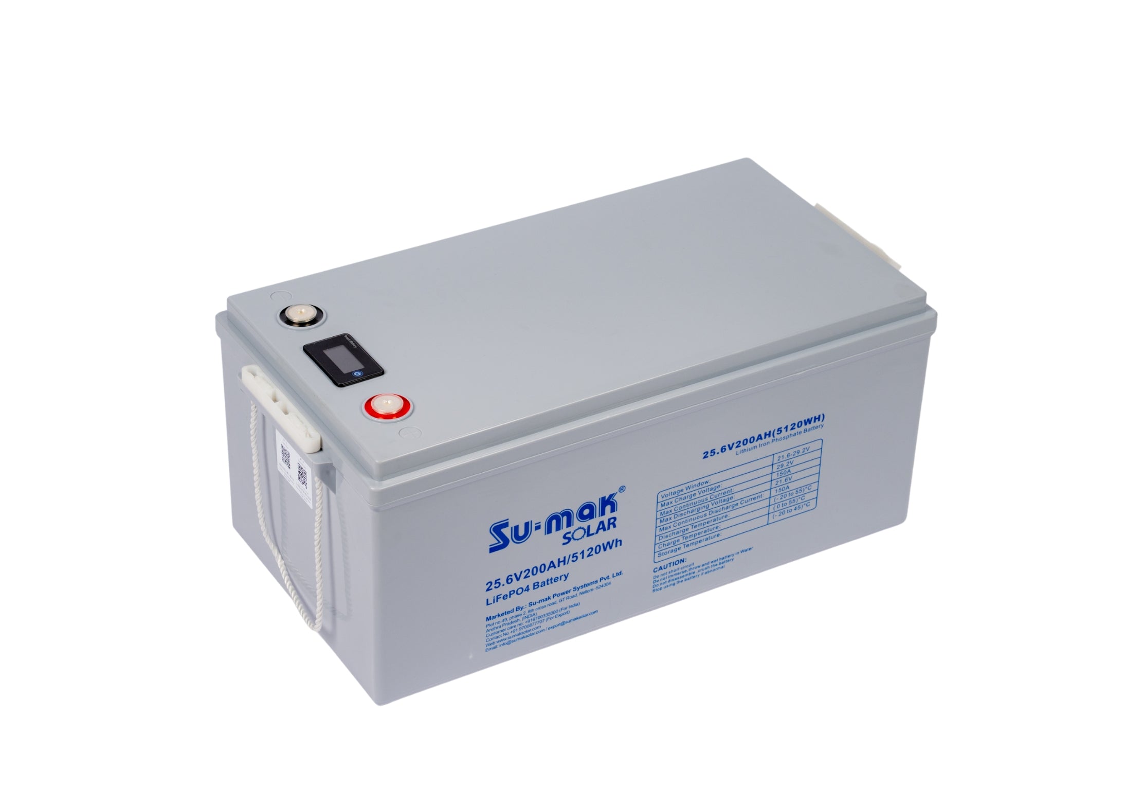 SUMAK LiFePO4 BATTERY 25.6V 200AH (5.12KW)